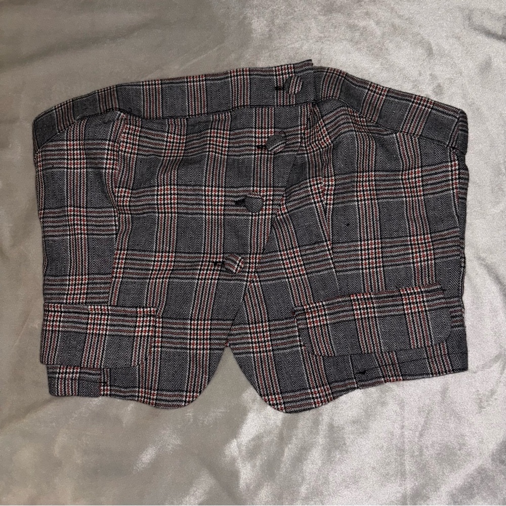 Forever 21 Gray and Red Plaid Tube Top
